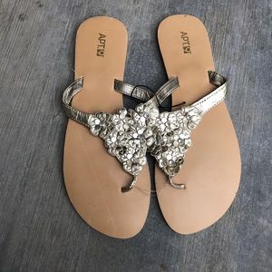 Sandals with Gold Flowers